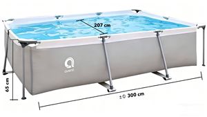 Piscine hors sol rectangulaire gonflable en PVC gris clair durable pour la famille et les enfants Jilong Avenli 17771/17723 - Product Image 3