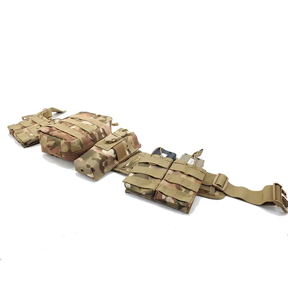 VEKEDA-Cinturón de guerra con bolsa, conjunto completo de cinturón de guerra táctico