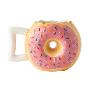 Taza de Leche de Cerámica con Dibujos Animados de Protección del Medio Ambiente, Taza de Café Creativa en 3D con Forma de Donut - Product Image 1