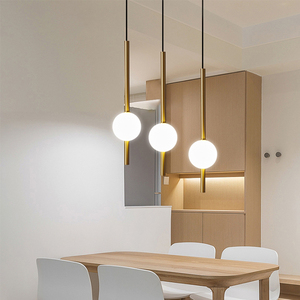 Lampade a Sospensione Semplici con Sfera di Vetro, Lampada Nordica a Sospensione Lunga per Camera da Letto, Lampada Decorativa Moderna per Ristorante - Product Image 3