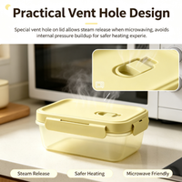 Boîte à lunch portable pour enfants avec anneau d'étanchéité en silicone et trou d'aération, récipient de stockage alimentaire en plastique pour la préparation des aliments et des légumes