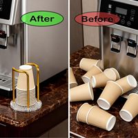 Distributeur de gobelets à café en acrylique personnalisé, organisateur de gobelets et de couvercles, porte-gobelets en papier, utilisé pour les comptoirs de cuisines, de bureaux