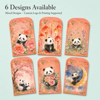 Enveloppe porte-bonheur en papier origami fait main, motif panda de dessin animé, pour festival personnalisé 2027, décoration de table
