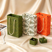 Boîtes à bijoux carrées vintage de luxe pour emballage cadeau avec nœud en ruban, motif antique original, en carton, vente en gros