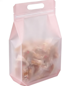 ถุงซิปล็อคก้นเหลี่ยมแบบด้าน ผลิตจากพลาสติก PE เกรดอาหาร ป้องกันไฟฟ้าสถิต พร้อมหูหิ้ว สำหรับบรรจุถั่ว ข้าว  โครงสร้าง PET+AL+PE แบบกำหนดเองได้ - Product Image 3