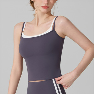Top Deportivo Corto Estilo Coreano para Mujer, Diseño Bicolor con Efecto Segunda Piel, Ideal para Yoga, Running y Gimnasio, Tops Deportivos Personalizados Disponibles - Product Image 2
