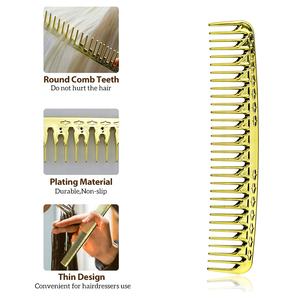 CestoMen barbería <span class=keywords><strong>de</strong></span> herramientas <span class=keywords><strong>de</strong></span> corte <span class=keywords><strong>de</strong></span> chapado en oro <span class=keywords><strong>de</strong></span> lujo profesional <span class=keywords><strong>de</strong></span> peluquería peine pelo peinado peluquero hombres peine para cortar el pelo - Product Image 4