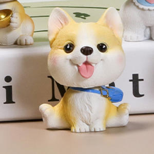 Nouvelles figurines mignonnes Wang Xingyu qui secouent la tête, chien Chai de dessin animé, chiot Teddy, artisanat en résine fait main, vente en gros immédiate - Product Image 3