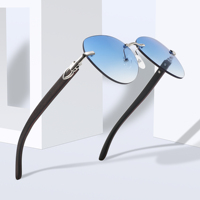Lunettes de soleil unisexes en bois avec monture ronde, branches en bois, verres PC UV400, logo personnalisé, design gratuit, vente en gros 2026