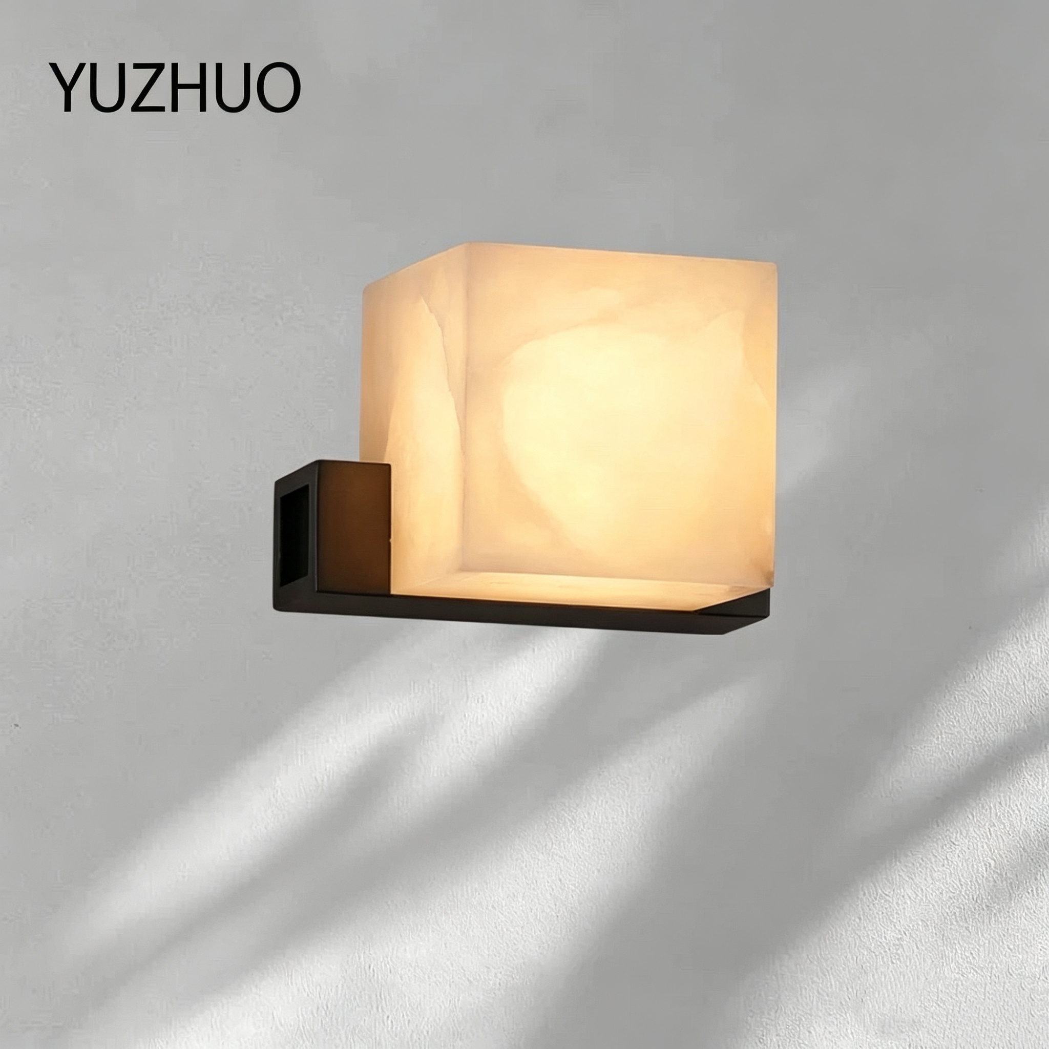 Spanish Marble French-style Modern Minimalist Wall Sconce Stainless Steel Wall Switch Bedside Lamp for Bedroom Living Room