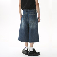 MTLCLOTHES Jean vintage homme taille mi-haute style coréen et hongkongais, denim délavé multicolore, coupe courte, jambe large évasée, nylon/coton, été