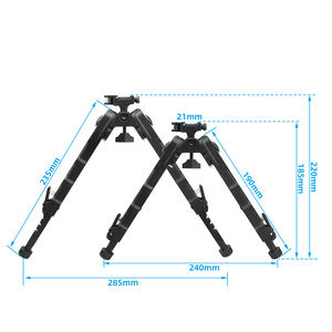 Trépied tactique de chasse Tacticraft en alliage d'aluminium avec port de conversion réglable, montage de lunette de 6 à 9 pouces - Product Image 4