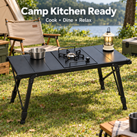Table de camping pliante moderne en aluminium portable avec hauteur réglable, mobilier d'extérieur pour pique-nique, barbecue, cuisine, sac de transport