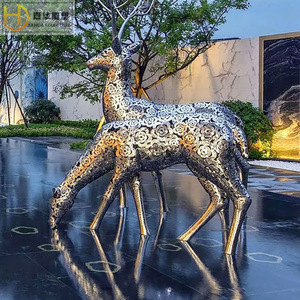 Escultura Abstracta de Caballo Jiahua, de Acero Inoxidable, para Montar en el Suelo, Decoración Artística de Animales para Exteriores - Product Image 2