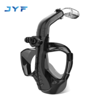 Masque de plongée intégral en silicone JYF de bonne qualité, matériau sain, verre trempé pour la plongée sous-marine