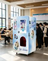 Kiosque à crème glacée molle à refroidissement par air, robuste, avec distributeurs de garnitures sèches et humides