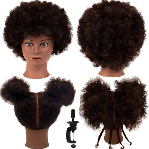 Phi mannequin head100 % tóc con người xoăn thẩm mỹ manican với đứng hiển thị thực hành bện tạo kiểu tóc đào tạo đầu - Product Image 1