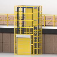 Monte-charge vertical hydraulique pour rails de guidage avec porte de sécurité à interverrouillage pour atelier multi-étages