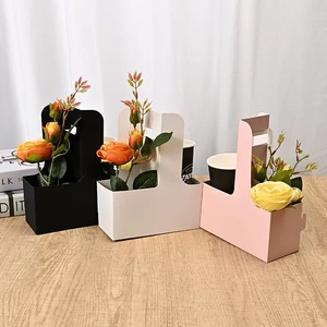 Ins-Stil Heißer Verkauf Blumenbox Becherhalter 2 Kaffeebecher Hochwertiger Kraftpapier-Träger zum Mitnehmen - Product Image 3