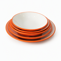 Ensemble de 5 bols en mélamine orange et blanc, bols à soupe empilables, vaisselle incassable de qualité alimentaire, vente en gros pour restaurants et hôtels