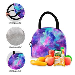 Colorful Purple Watercolor Custom Print Logo 2-Piece Children's Schoolbag Student Girl Boy <b>Backpack</b> Set With Lunch Box - Product Image 4