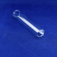 Tube en quartz de silice fondue transparente de haute pureté 99,99 %, résistant aux chocs thermiques à 1200 degrés, tube à essai en quartz JGS2 avec rebord