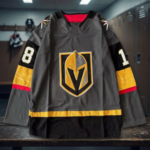 Anaheim Ducks Men's Ice Hockey Jersey V-Neck Full Sleeve Embroidered Logo Black Gold <b>Red</b> Breathable Polyester Adult Regular Fit - Product Image 4