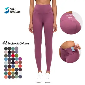 Lulu — Leggings de Yoga Sexy taille haute pour femmes, pantalon respirant, avec poches, Logo personnalisé, nouveau,