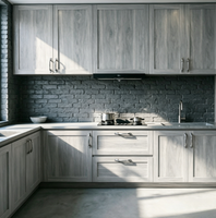 Meubles de cuisine modulaires gris modernes et minimalistes sur mesure pour toute la maison, solutions de meubles de cuisine de luxe complètes pour condos – Offre spéciale USA