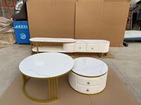 Ensembles de meubles de salon, tables basses en métal, tables basses modernes de luxe, meuble de table basse salon, table basse en verre