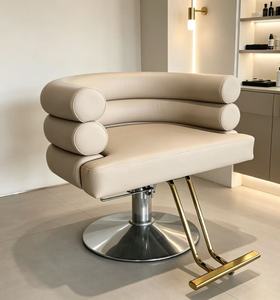 Fauteuil d'appoint pivotant moderne en cuir PU blanc de luxe, extensible, réglable en hauteur, fauteuil de barbier, utilisation multi-scènes - Product Image 1