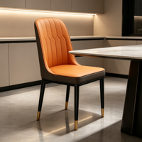 Chaises de salle à manger au design moderne en forme de petite ananas, revêtement en similicuir, pieds en métal, structure en bois, écologiques, durables pour la maison