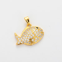 Collier Poisson Rouge Style Européen et Américain, Inspiré de l'Océan, avec Détails Entièrement Sertis de Diamants, Pendentif en Cuivre Écologique