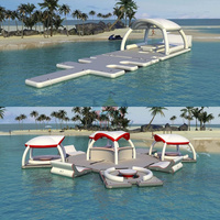 Île flottante gonflable, ponton, bar flottant, plateforme, tente pour fête, usage commercial, matériau PVC, logo personnalisé, garantie 3 ans