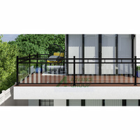 Balustrade moderne en métal pour extérieur, design en aluminium, garde-corps de balcon/garde-corps d'escalier/garde-corps de terrasse et main courante