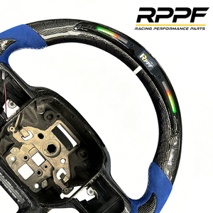 Volant sport en cuir et fibre de carbone véritable pour F150 2021-2025 avec lumières LED, couleur et surpiqûres personnalisées, amélioration des intérieurs - Product Image 4