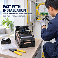 AI-12 Fiber Fusion Splicer FTTH Core Alignment Automatic Arc 6 Motor Pabrik Langsung Grosir Produsen OEM Pemasok