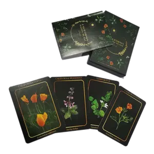 Baralho de cartas Flash Tarot para pôquer, folha de ouro com design personalizado de alta qualidade, caixa de papel promocional educacional por atacado