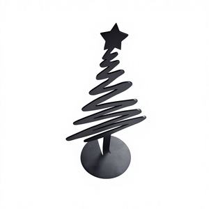 Arbre de Noël unique en métal fait main pour table, fournitures de fête pour une décoration intérieure élégante, décoration de table festive pour la saison de Noël - Product Image 1