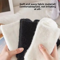 Chaussettes décontractées mi-mollet pour femmes en velours de vison blanc, respirantes, écologiques, absorbant la transpiration, séchage rapide, doublées polaire, automne-hiver