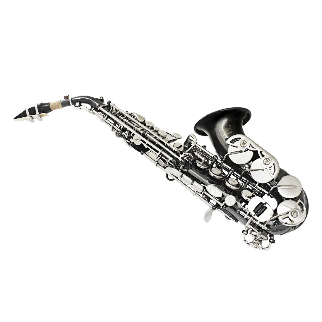 Harga Yang Baik SLADE Baru Hitam Disepuh Nikel Menekuk Treble Saxophone Treble Kecil Bend Latihan Profesional Mengajar Saksofon