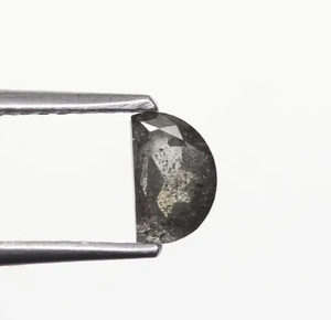 0.47 CT เพชรทรงครึ่งวงกลมทรงหลวมทำจากเกลือและพริกไทยธรรมชาติขนาด5.6x3.6มม. สำหรับแหวนหมั้น - Product Image 2