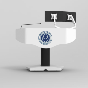 เรียบง่าย Lectern โต๊ะนำเสนอเคลื่อนย้ายได้ระบบเสียง,Visualizer และจอ LCD แท่นปรับความสูงไฟฟ้า - Product Image 2