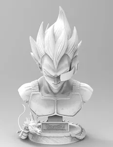 Sculpture de buste en résine personnalisée Dragon Ball végéta, service d'impression 3D, modèle d'assemblage de peinture en cuivre/argent