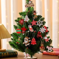 Pendentifs de Noël en bois faits à la main, style pastoral européen, petits cadeaux, boîte en bois exquise, décorations de Noël