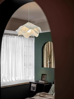 Lustre crème de style nordique français, luminaire suspendu pour salon et chambre à coucher, lumière LED pour la décoration de la maison