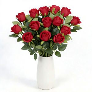 Roses artificielles en soie faites à la main en gros, roses rouges pour la décoration <span class=keywords><strong>de</strong></span> la maison et <span class=keywords><strong>de</strong></span> mariage, fleurs à longue tige imperméables en vrac, Fleur <span class=keywords><strong>De</strong></span> Dco Ration - Product Image 2