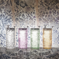 Haute qualité 350ml diamant ours verre gobelet à café créatif verres avec couvercle en paille pour eau jus boissons cadeau tasse