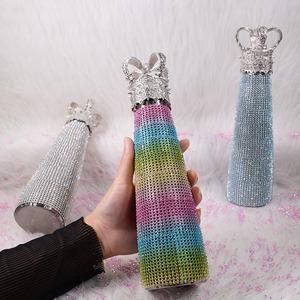 Beeman Luxe <span class=keywords><strong>Bling</strong></span> Isolé En Acier Inoxydable Bouteille D'eau Strass Diamant Couronne Fiole À Vide Réutilisable Verres - Product Image 6