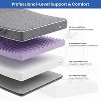 Matelas en mousse à mémoire de forme pliable en trois parties, matelas de sol portable de 4 pouces avec housse lavable, lit de sol pour le camping, les camping-cars, les voyages et les invités